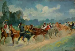 István Burchard-Bélaváry, Svadba, Okolo 1910, Olej na kartóne