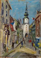 Chován Lóránd, Michalská brána v Bratislave, Okolo 1950, Olej na kartóne