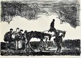 Cyprián Majerník, Utečenci, 1944, Litografia na papieri