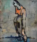 Július Lörincz, Sama na puste, Okolo 1940, Olej na plátne