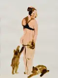 Katarína Janečková, Medvedík, Okolo 2015, Akvarel na papieri