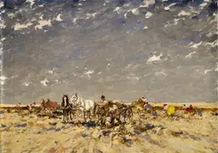 József Csillag, Zvážanie z poľa, Okolo 193, Olej na plátne