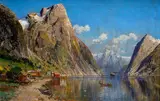 Johann Holmstedt, Fjord, Okolo 1900, Olej na plátne