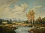 Per Ewert, Jazierko s brezami, Okolo 1890, Olej na plátne
