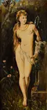 H. Simeon, Ženský akt II., Okolo 1920, Olej na plátne, dublované na sololite