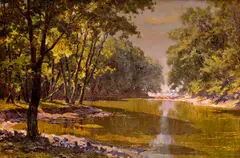 Jazierko na okraji lesa by Max Schurmann, Okolo 1920, Olej na plátne, sold Nov 2017