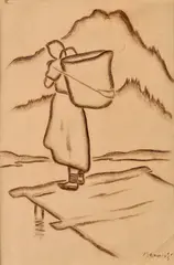 Miloš Alexander Bazovský, Lúžnianka, Okolo 1932, Kresba rudkou na papieri