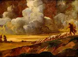 Edmund Gwerk, Pastier s ovcami, 1923, Olej na plátne