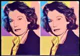 Dvojportrét Mildred Scheel by Andy Warhol, 1980, Farebná sieťotlač na papieri Arches 88 s diamantovým prachom. Edícia AP 30/50, sold Nov 2017