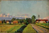 Karol Pongrácz, Dedina z južného Slovenska, Okolo 1910, Olej na plátne