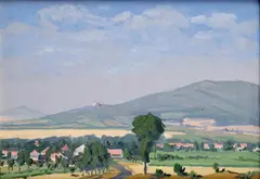 Jozef Mžik, Pole, 1967, Olej na preglejke