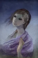 Edita Spannerová, Vo vetre, 1985, Pastel na papieri