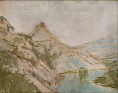 Ladislav Mednyánszky, Hrad Strečno, 1913, Olej na plátne