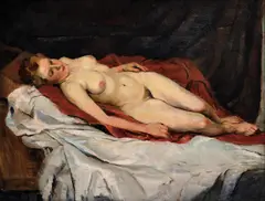 Július Nemčík, Ležiaci akt, 1943, Olej na plátne