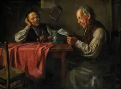 Politizovanie pri poháriku by G. Andor Horváth, Okolo 1930, Olej na plátne, sold Sep 2017