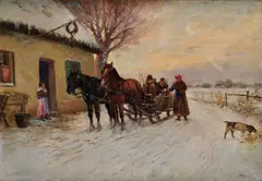 László Pataky, Do mesta na trh, Okolo 1920, Olej na plátne