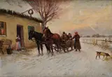 László Pataky, Do mesta na trh, Okolo 1920, Olej na plátne