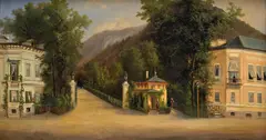 Ferdinad Lepié, V kúpeľnom parku, 1844, Olej na plátne