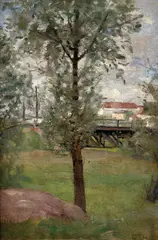 Th. Heime, Osamelý strom, Okolo 1900, Olej na plátne