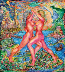 Frans van Roosmaelen, Dva akty, Okolo 1980, Olej na platne
