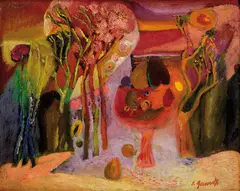 Ladislav Gandl, Rodisko, 1980, Olej na kartóne
