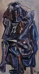 Milan Mravec, Sediaci, 1964, Olej na sololite