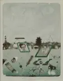 Vladimir Gazovic, Pocta Hieronymovi Boschovi, 1984, Farebná litografia na papieri