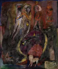 Stano Trepač, Dvaja, 1992, Akryl na plátne