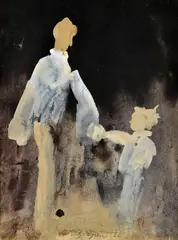 Štefan Cpin, Otec a syn, 1966, Akvarel na papieri