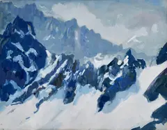 Karol Polónyi, Zima v Tatrách, Okolo 1930, Tempera na papieri