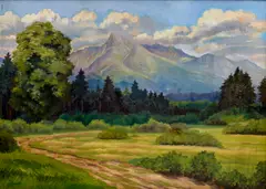 Ján Mudrák, Pohľad na Kriváň, Okolo 1950, Olej na plátne