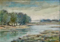 Juraj Krutek, Pri Dunaji, Okolo 1950, Olej na kartóne