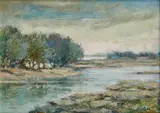 Juraj Krutek, Pri Dunaji, Okolo 1950, Olej na kartóne