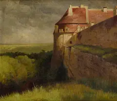 Gustáv Wintersteiner, Pohľad na Červený kameň, Okolo 1930, Olej na plátne