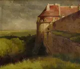 Gustáv Wintersteiner, Pohľad na Červený kameň, Okolo 1930, Olej na plátne
