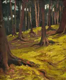 Edmund Gwerk, Les pod Ďumbierom, Okolo 1930, Olej na kartóne