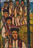 Janko Alexy, Zbojnícka družina, Okolo 1960, Pastelové ceruzy na papieri