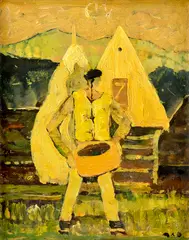 Miloš Alexander Bazovský, Na salaši, Okolo 1940, Olej na preglejke