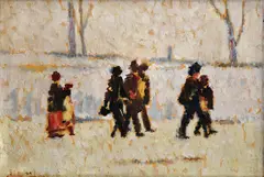 Semian Ervín, Na prechádzke, Okolo 1945, Olej na plátne