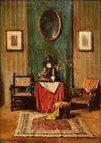 Katz Endre Komáromi, Meštiansky interiér, Okolo 1900, Olej na plátne