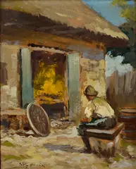 Pádly Aladár, Starec, Okolo 1930, Olej na kartóne
