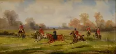 Robert Stone, Výjav z poľovačky I., Okolo 1850, Olej na dreve