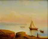Rufin Gavrilovich Sudkovski, V morskom zálive, 1873, Olej na preglejke