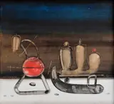 Vladimír Kompánek, Nočný návrat, 1983, Olej na sololite