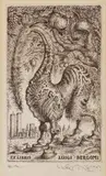 Peter Kľúčik, Exlibris Luigi Bergomi, 1993, Lept na papieri. E.A.