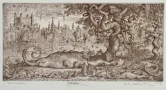 Bratislava by Peter Kľúčik, 1994, Lept na papieri. 22/35, sold Jun 2017