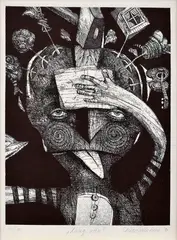 Dušan Polakovič, Ruky hore, 1990, Lept na papieri. 11/100