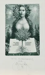 Exlibris - Matica slovenská by Albín Brunovský, 1988, Lept na papieri. E.A., sold Jun 2017