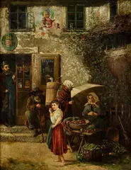 Eduard Majsch, Zo Židovskej ulice v Bratislave, 1895, Olej na hrubom plátne