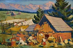 Jan Hála, Na važeckom salaši, 1927, Olej na plátne